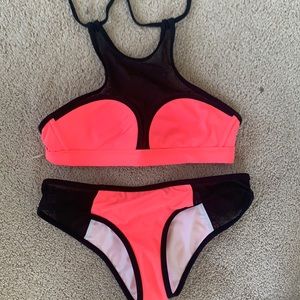 PINK mesh swim suit